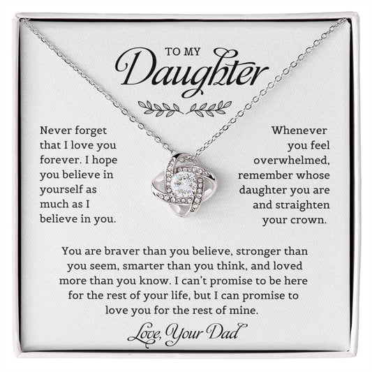 To My Daughter | Never Forget That I Love You - Love Knot Necklace