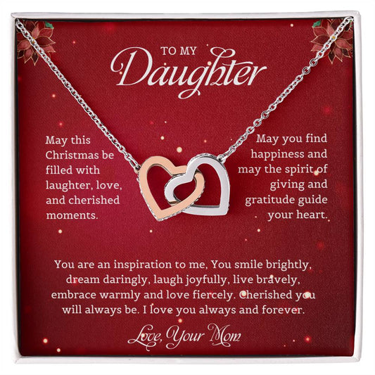 To My Daughter | You Are An Inspiration To Me - Interlocking Hearts necklace